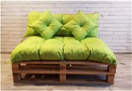 Cushion CARLOS SET - seat 120x80 cm, backrest 120x40 cm, 2x cushions 30x30 cm, lime, pallet quilting - Cushion
