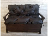 Quilted seating JONAS, garden bench cushion - seat with backrest, BLACK, 100x60x50, Mybesthome - Cushion