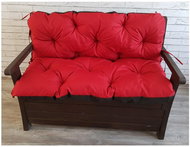 Quilted seating JONAS, garden bench cushion - seat with backrest, RED, 180x60x50, Mybesthome - Cushion