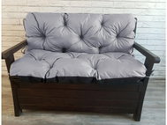 Quilted seating JONAS, garden bench cushion - seat with backrest, LIGHT GREY, 100x60x50, Mybesth - Cushion