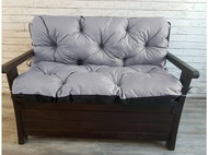 Quilted seating JONAS, garden bench cushion - seat with backrest, LIGHT GREY, 120x60x50, Mybesth - Cushion