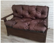 Quilted seating JONAS, garden bench cushion - seat with backrest, BROWN, 180x60x50, Mybesthome - Cushion