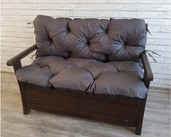 Quilted seating ELIAS, garden bench cushion - seat with backrest, ANTRACIT, 150x60x50, Mybesthome - Cushion