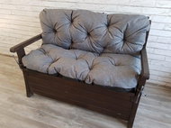 Quilted seating ELIAS, garden bench cushion - seat with backrest, GREY, 180x60x50, Mybesthome - Cushion