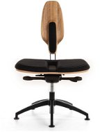 NESEDA Premium Schreibtischstuhl mit Eichenrückenlehne - schwarz - Bürostuhl