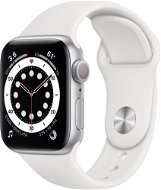 Služba Alza NEO: Wearables Apple Watch Series 6 40 mm Strieborný hliník s bielym športovým remienkom - Služba
