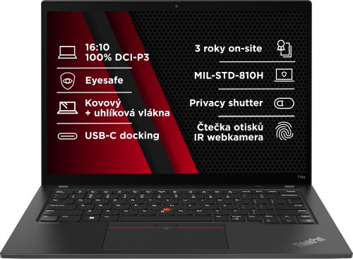 Repasované - Lenovo ThinkPad T14s Gen 4 Deep Black LTE - Laptop - Main image