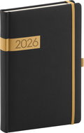 NOTIQUE Twill 2026 daily, black and gold, 15 x 21 cm - Planner