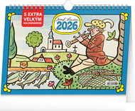 NOTIQUE Josef Lada desk calendar with extra large calendar 2026, 30 x 21 cm - Wall Calendar