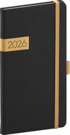 NOTIQUE Twill 2026 pocket, black and gold, 9 x 15,5 cm - Planner