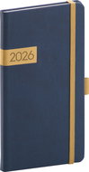 NOTIQUE Twill 2026 pocket, blue-gold, 9 x 15,5 cm - Planner