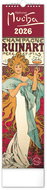 NOTIQUE Alfons Mucha 2026, 12 x 48 cm - Wall Calendar