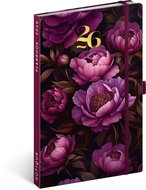 NOTIQUE Planbook diary/notebook Purple flowers 2026, 13 x 21 cm - Planner