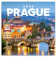 NOTIQUE Grid calendar Prague 2026, 30 x 30 cm - Wall Calendar