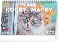 NOTIQUE Cats CZ/SK 2026, 23.1 x 14.5 cm - Desk Calendar