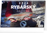 NOTIQUE Table Fishing Calendar 2026, 23.1 x 14.5 cm - Desk Calendar