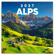 NOTIQUE poznámkový Alpy 2027, 30 × 30 cm - Wall Calendar