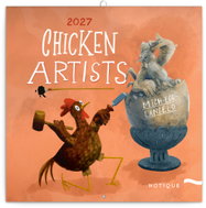 NOTIQUE poznámkový Chicken Artists 2027, 30 × 30 cm - Wall Calendar
