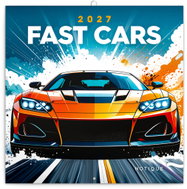 NOTIQUE poznámkový Fantastická auta 2027, 30 × 30 cm - Wall Calendar