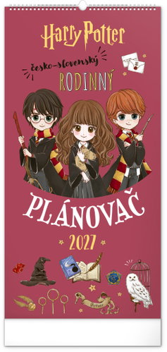 NOTIQUE rodinný plánovací Harry Potter 2027, 21 × 42 cm - Wall Calendar - Main image