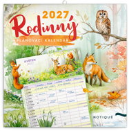 NOTIQUE rodinný plánovací Zvířátka 2027, 30 x 30 cm - Wall Calendar