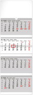 NOTIQUE 4měsíční standard skládací 2027, 29,5 x 84,5 cm - Wall Calendar