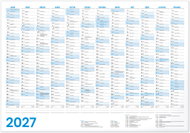 NOTIQUE roční kalendář 2027, B1, 96,4 × 67 cm - Wall Calendar