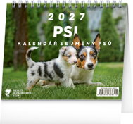NOTIQUE Dogs, with dog names 2027, 16.5 × 13cm - Desk Calendar