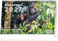 NOTIQUE Živá Afrika 2027, 23,1 × 14,5 cm - Desk Calendar