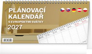 NOTIQUE plánovací s evropskými svátky 2027, 25 × 12,5 cm - Desk Calendar