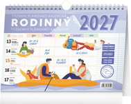 NOTIQUE týdenní rodinný plánovací kalendář s háčkem 2027, 30 × 21 cm - Desk Calendar