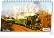 NOTIQUE Vlaky 2027, 23,1 × 14,5 cm - Desk Calendar