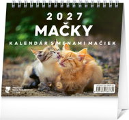 NOTIQUE Mačky – s menami mačiek 2027, 16,5 × 13 cm - Desk Calendar