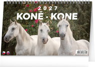 NOTIQUE Koně, Kone CZ/SK 2027, 23,1 × 14,5 cm - Desk Calendar