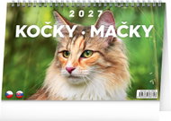 NOTIQUE kočky – Mačky CZ/SK 2027, 23,1 × 14,5 cm - Desk Calendar