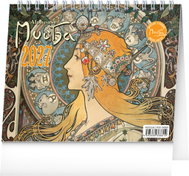 NOTIQUE Alfons Mucha 2027, 16,5 × 13 cm - Desk Calendar