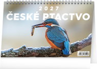 NOTIQUE České ptactvo 2027, 23,1 × 14,5 cm - Desk Calendar