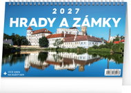 NOTIQUE Hrady a zámky 2027, 23,1 × 14,5 cm - Desk Calendar