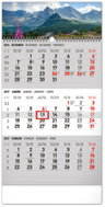 NOTIQUE 3-mesačný Krajina sivý – so slovenskými menami 2027, 29,5 × 43 cm - Wall Calendar