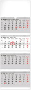NOTIQUE 4-mesačný štandard skladací 2027, 29,5 × 84,5 cm - Wall Calendar