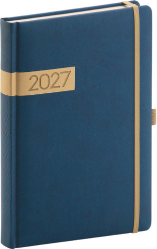 NOTIQUE denní Twill 2027, modro-zlatý, 15 × 21 cm - Planner - Main image