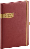 NOTIQUE týdenní Twill 2027, bordó-zlatý, 15 × 21 cm - Planner