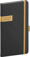 NOTIQUE kapesní Twill 2027, černo-zlatý, 9 × 15,5 cm - Planner