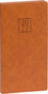 NOTIQUE kapesní Prestigio 2027, hnědý, 9 × 15,5 cm - Planner