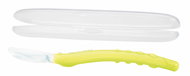 NUBY Silicone spoon with sleeve 3 m+, yellow-green - Baby Spoon