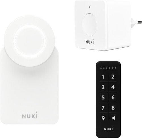 NUKI Smart Lock 3.0 + Bridge weiß + Tastenfeld - Smartes Schloss - Hauptbild