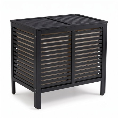 NUXIO MOA double bamboo laundry basket, 90L, black - Laundry Basket - Main image