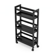 NUXIO KLUK slim bathroom trolley, 3 shelves, 75cm, black - Shelving Unit