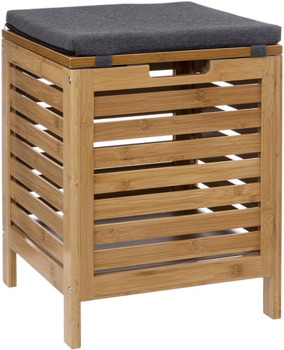5five Simply Smart Bamboo Bathroom Stool with 2in1 Laundry Basket - Laundry Basket - Main image