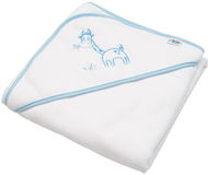 Baby terry towel with embroidery and hood 80×80 cm white giraffe - Children's Bath Towel